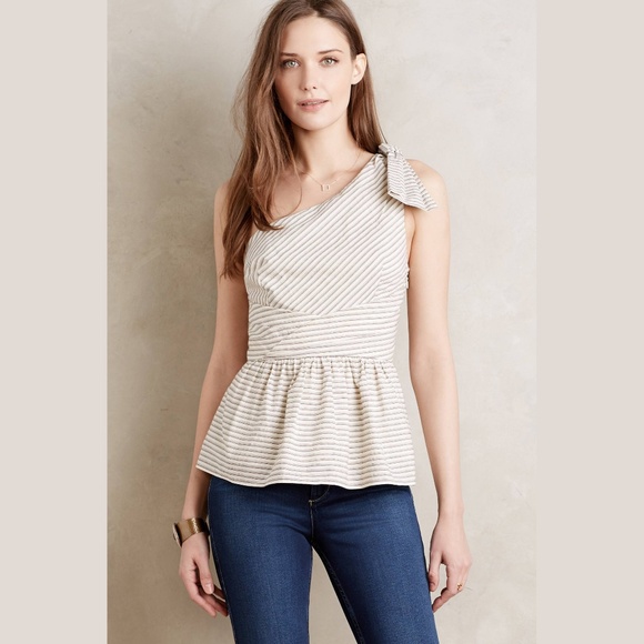Anthropologie Tops - Anthropologie HD in Paris One Shoulder Peplum Top